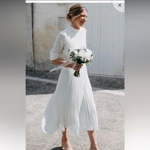 June Bridals 1950S Vintage Modest Long Sleeve Wedding Dress